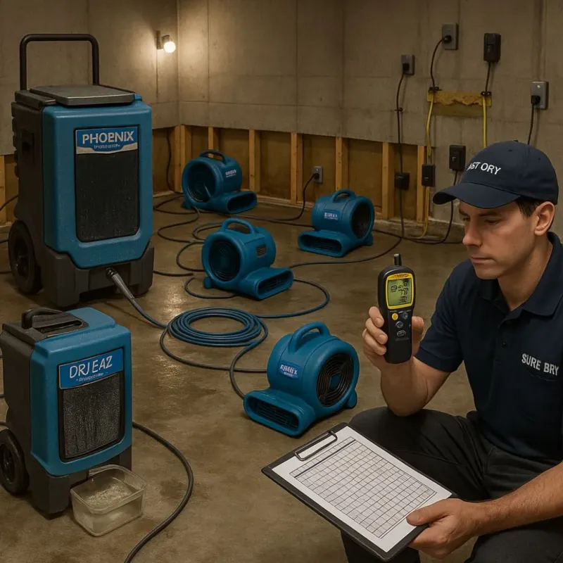 Structural Drying and Dehumidification process in Earlston, PA
